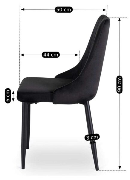 Jídelní židle Deko Velvet, černá