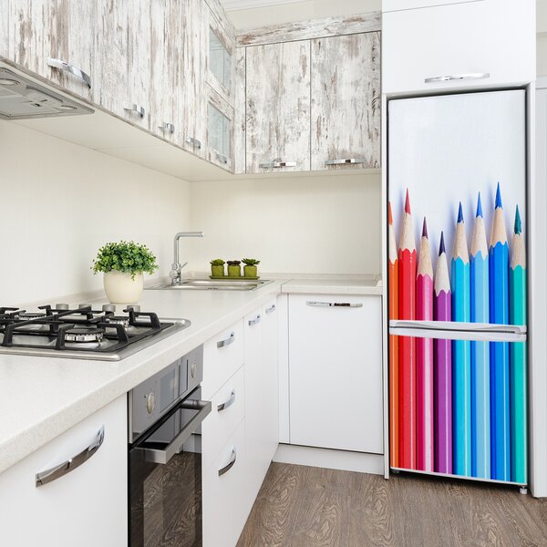 Nálepka tapeta na ledničku Barevné pastelky FridgeStick-70x190-f-101549581