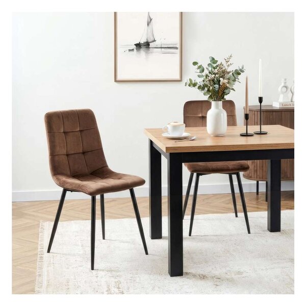 Jídelní židle Daron Velvet, hnědá