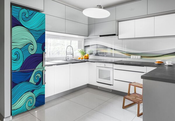 Nálepka na ledničku Abstraktní vlny FridgeStick-70x190-f-101359803