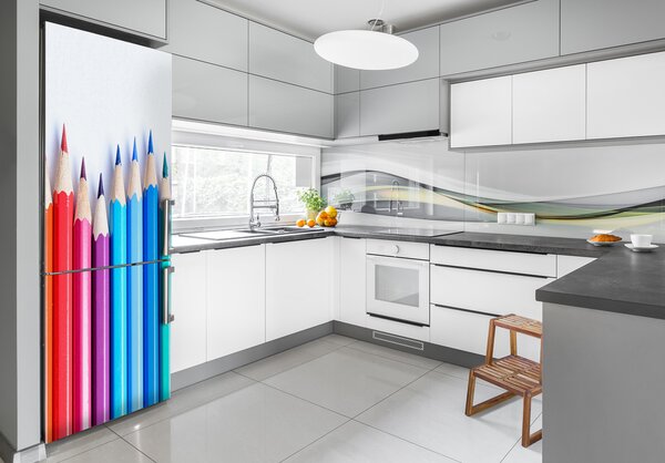 Nálepka tapeta na ledničku Barevné pastelky FridgeStick-70x190-f-101549581