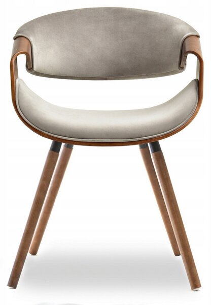 Designová jídelní židle SAROLTA - ořech / béžová