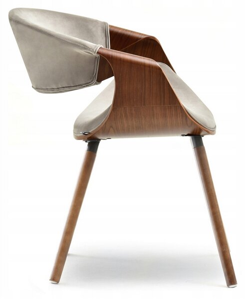 Designová jídelní židle SAROLTA - ořech / béžová
