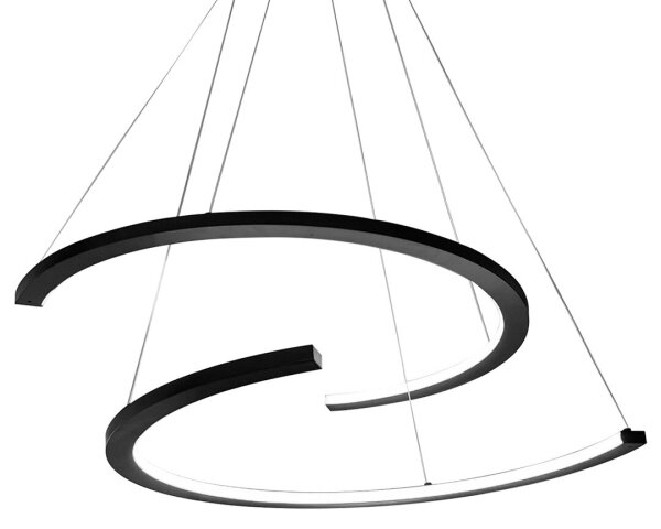 LED Lustr na lanku DOUBLEMOON LED/30W/230V černá