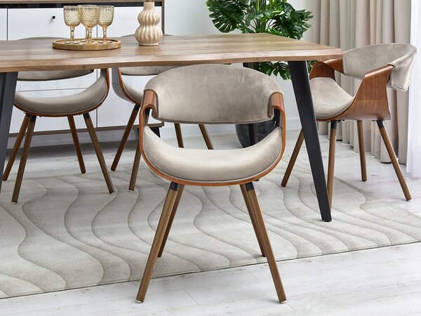 Designová jídelní židle SAROLTA - ořech / béžová