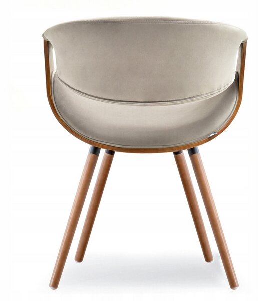 Designová jídelní židle SAROLTA - ořech / béžová