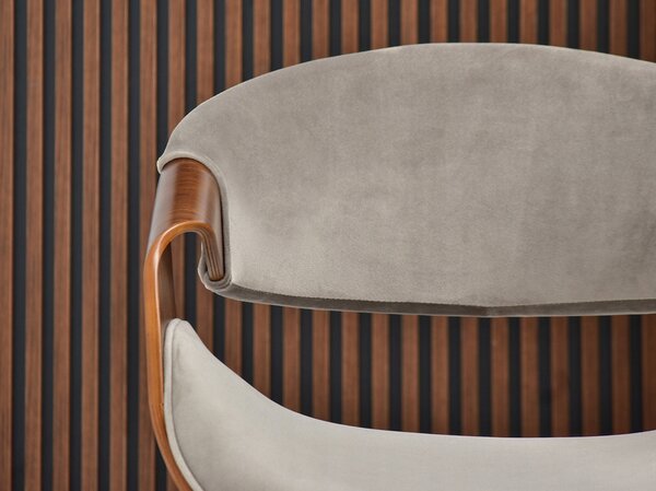 Designová jídelní židle SAROLTA - ořech / béžová