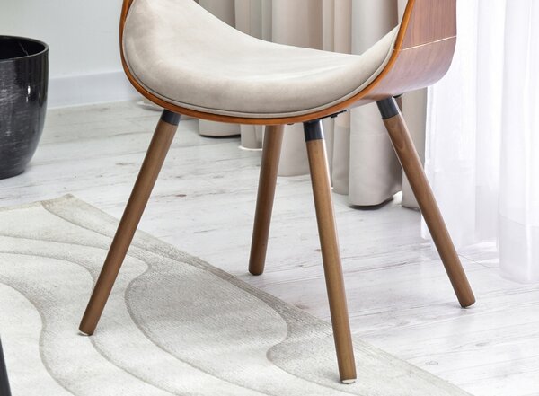 Designová jídelní židle SAROLTA - ořech / béžová