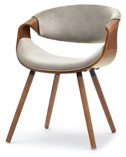 Designová jídelní židle SAROLTA - ořech / béžová