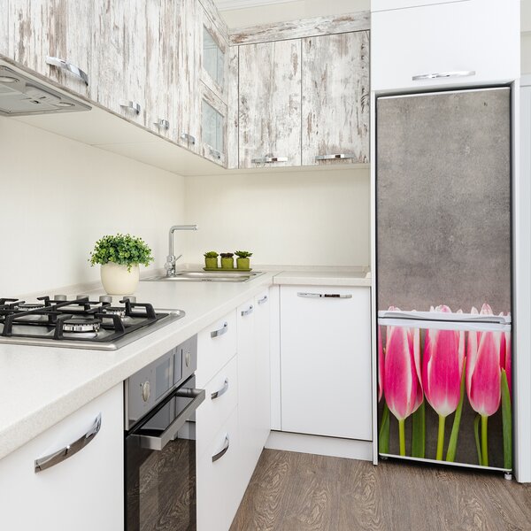 Nálepka fototapeta lednička Růžové tulipány FridgeStick-70x190-f-102142486