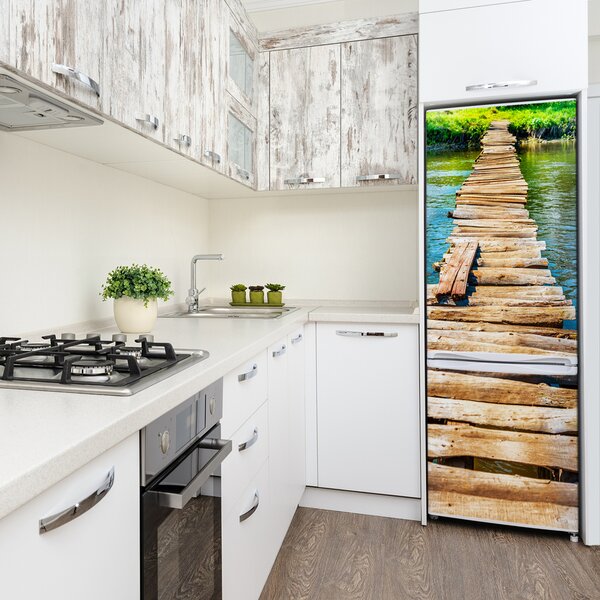 Nálepka na ledničku Dřevěný most FridgeStick-70x190-f-102004373