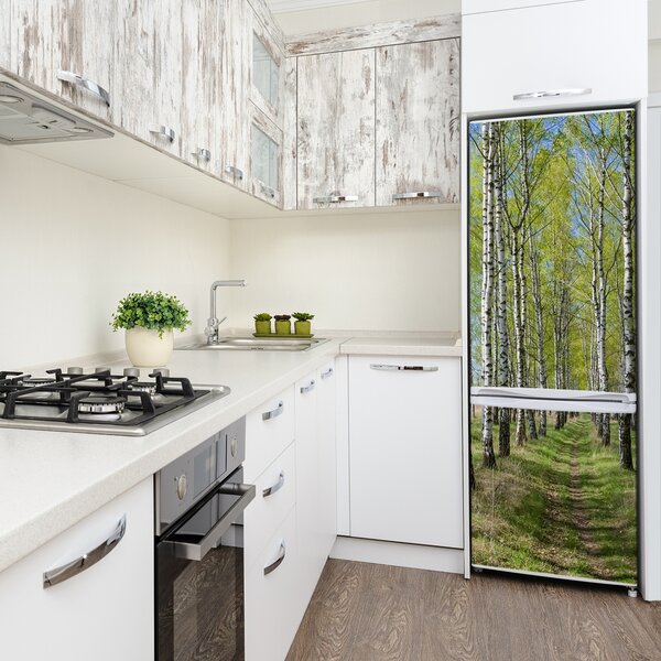 Nálepka na ledničku samolepící Břízový les FridgeStick-70x190-f-102231208