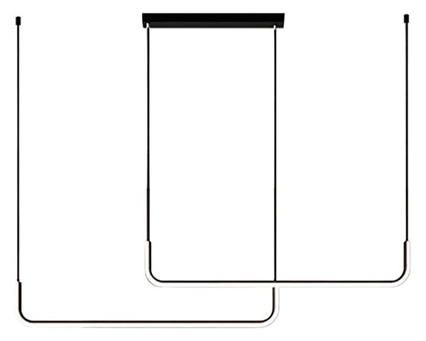 LED Lustr na lanku HORIZONT 2xLED/11W/230V černá