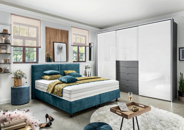 POSTEL BOXSPRING, 180/200 cm, petrolej Beldomo - Sleep - Manželské postele