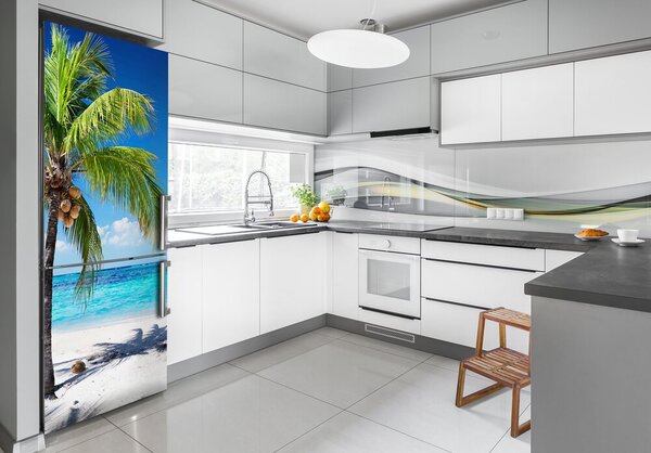 Nálepka na ledničku Tropická pláž FridgeStick-70x190-f-102463727