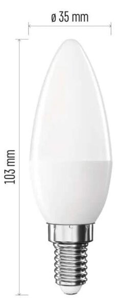 EMOS ZQ3E23 - LED žárovka Classic svíčka, E14, 4,2 W, neutrální bílá (Neutrální bílá (4000K), úsporná, E14.)
