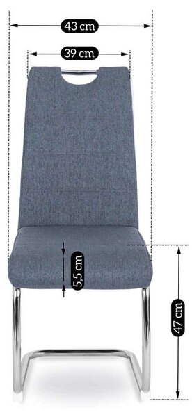 Jídelní židle Nuvita, tmavě šedá / stříbrná