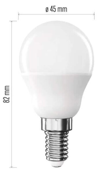 EMOS ZQ1E43 - LED žárovka Classic Mini Globe, E14, 6,5W, 4000K (LED žárovka Classic Mini Globe - Neutrální bílá )