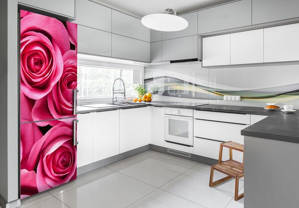Foto tapeta na ledničku Růžové růže FridgeStick-70x190-f-102915574