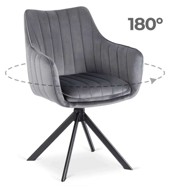 Jídelní židle Pinzo Velvet, šedá