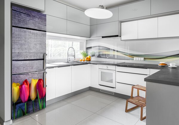 Foto nálepka na ledničku Barevné tulipány FridgeStick-70x190-f-103218042