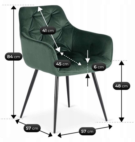 Jídelní židle Sepor Velvet, zelená