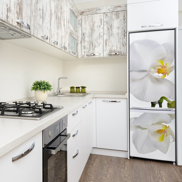 Nálepka fototapeta lednička Bílá orchidej FridgeStick-70x190-f-103920801
