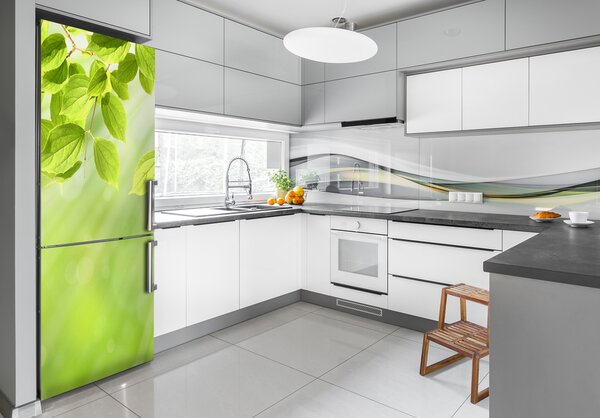 Nálepka tapeta na ledničku Zelené listí FridgeStick-70x190-f-103988328