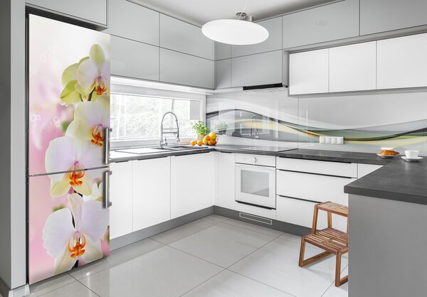 Nálepka fototapeta lednička Bílá orchidej FridgeStick-70x190-f-103974386