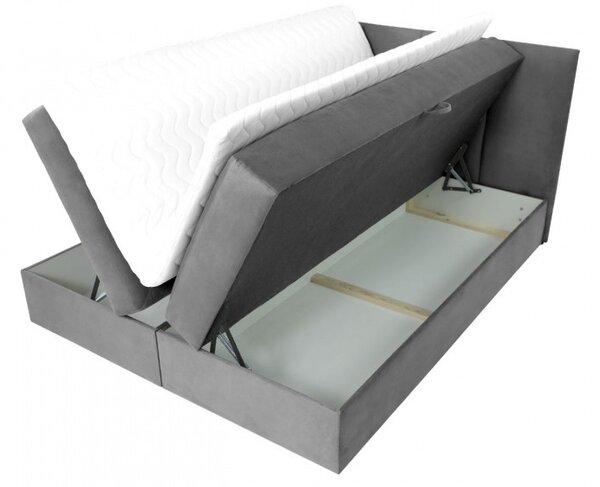 Boxspringová postel 140x200 CARMELA - šedá + topper ZDARMA