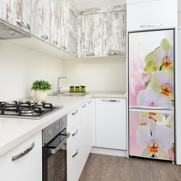 Nálepka fototapeta lednička Bílá orchidej FridgeStick-70x190-f-103974386