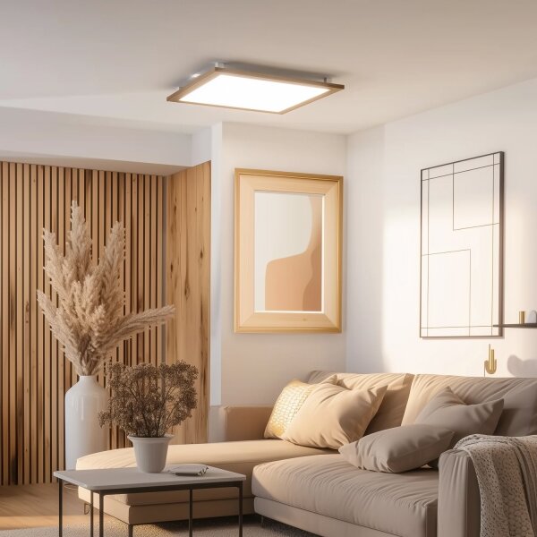 Eglo - LED Přisazený panel SALOBRENA-RW WOOD LED/34W/230V 2700/4000K hnědá