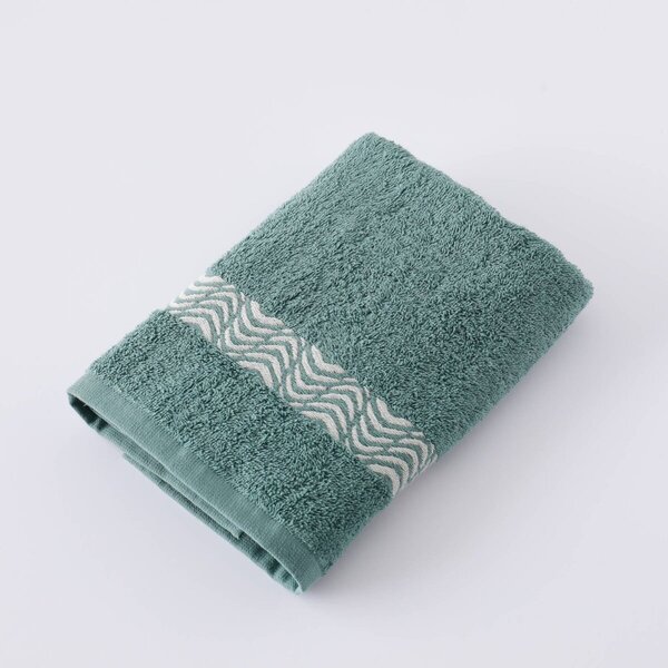 Koupelnový textil s originálním vyšitým lemem 420g/m2 eukalyptus ručník 50x100 cm+žínka