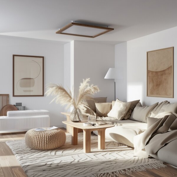 Eglo - LED Přisazený panel SALOBRENA-RW WOOD LED/34W/230V 2700/4000K hnědá