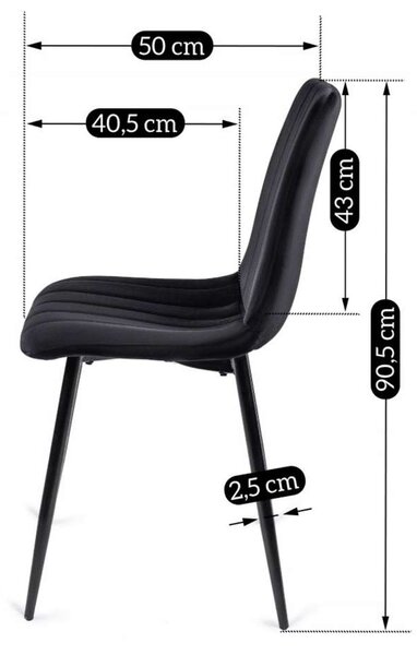 Jídelní židle Vabo Velvet, černá