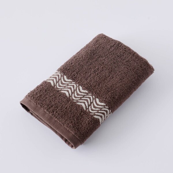 Koupelnový textil s originálním vyšitým lemem 420g/m2 čokoládová ručník 50x100 cm+žínka