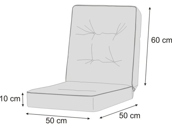 Polštář na zahradní houpačku VENUS 50 cm tmavě hnědý, ekolen