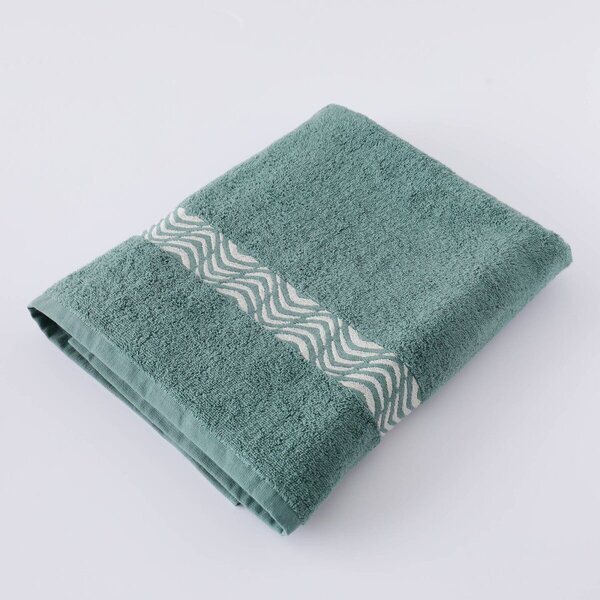 Koupelnový textil s originálním vyšitým lemem 420g/m2 eukalyptus ručník 50x100 cm+žínka