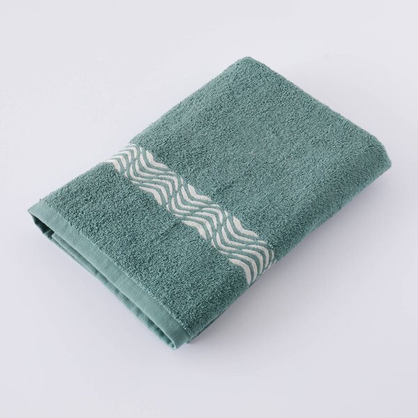 Koupelnový textil s originálním vyšitým lemem 420g/m2 eukalyptus ručník 50x100 cm+žínka