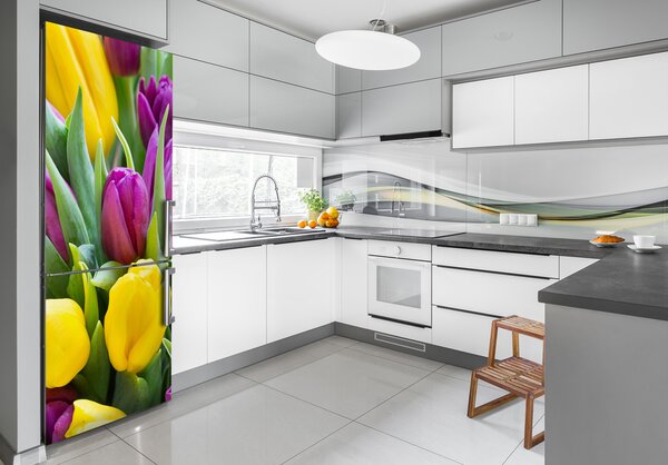 Foto nálepka na ledničku Barevné tulipány FridgeStick-70x190-f-106061917