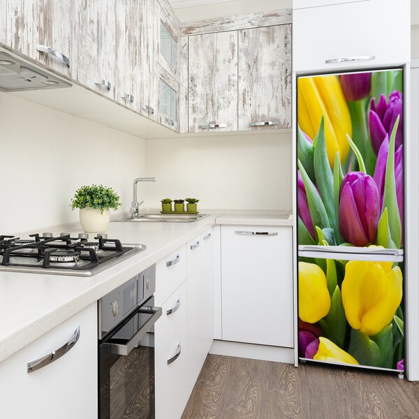 Foto nálepka na ledničku Barevné tulipány FridgeStick-70x190-f-106061917