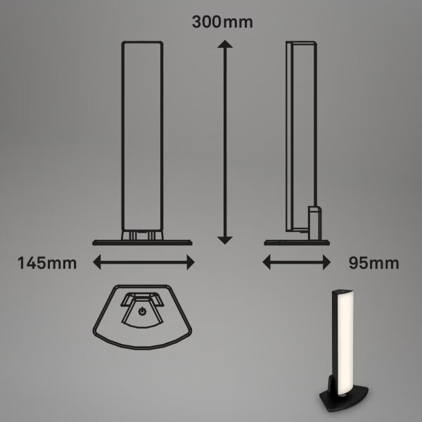 Briloner 7474-015 -LED Stm. nabíjecí venkovní stolní lampa LED/7W/5V 3000K černá