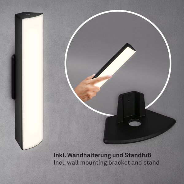 Briloner 7474-015 -LED Stm. nabíjecí venkovní stolní lampa LED/7W/5V 3000K černá