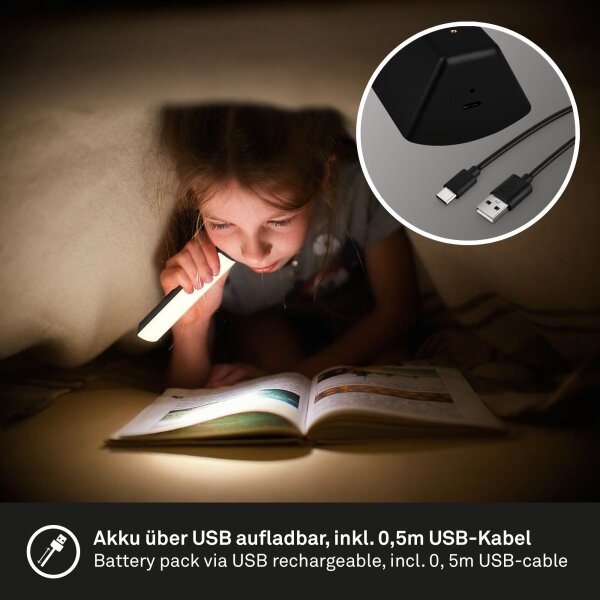 Briloner 7474-015 -LED Stm. nabíjecí venkovní stolní lampa LED/7W/5V 3000K černá