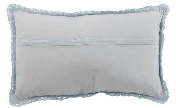 Pomněnkový bavlněný polštář s krajkou Lace blue - 50*10*30cm - J-Line by Jolipa