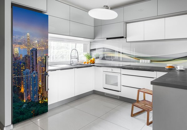 Samolepící nálepka na ledničku Hongkong noc FridgeStick-70x190-f-106686696