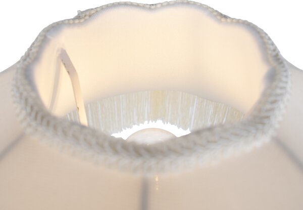 Stojací lampa šedá s béžovým stínidlem a bílým vnitřkem 45 cm - Classico
