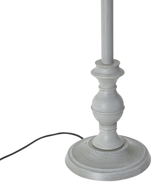 Stojací lampa šedá s béžovým stínidlem a bílým vnitřkem 45 cm - Classico
