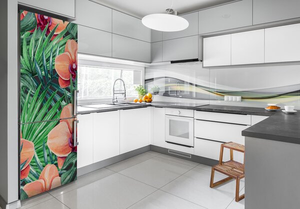 Fototapeta na ledničku Orchidej a palmy FridgeStick-70x190-f-107940636