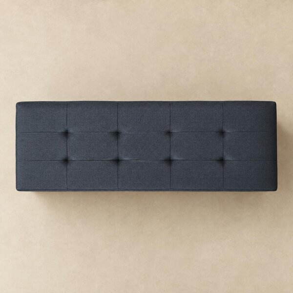 Puf s úložným prostorem obdélníkový, skládací, 110 × 38 × 38 cm, černý